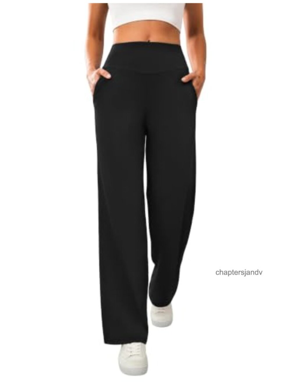 Wide Leg Yoga Pants High Waisted Pull On with Pockets Stretch